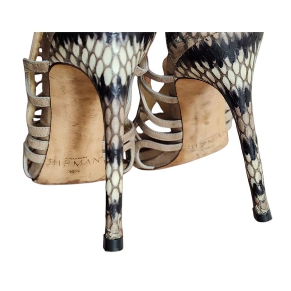 Alexandre Birman  Multicolor Python Embossed Leather Caged Zipper Size EU 38.5 - Picture 7 of 13